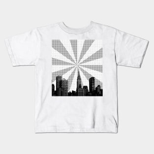 Vintage Retro skyline Kids T-Shirt
